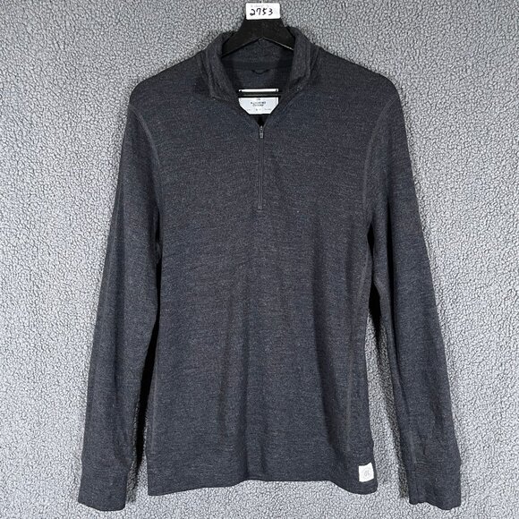 Reigning Champ 100% Merino Wool 1/4 Zip Pullover Sweater - Men's Size S - Gray - Picture 1 of 9